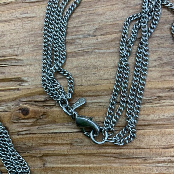 RMN (AVON) Lilac Purple Beads Multi Silver Tone Chain Stands Necklace - Picture 5 of 7